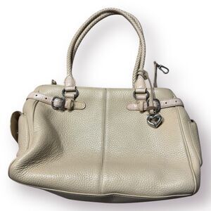 Brighton Pebbled Leather‎ Cream Shoulder Bag Vintage Purse